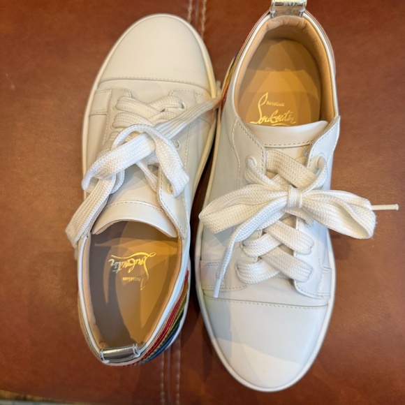 Christian Louboutin ARKENSPEED Rainbow Leather Low Top Sneakers Flat Shoes - Picture 9 of 10